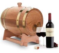 Fût à vin en chêne de 3 litres avec support en bois - Whisky, bourbon, tequila - Bois vintage