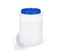 Fût de Fermentation Plastique, Bac de Stockage HDPE, Double Couvercle | Grande Ouverture Filetée pour Remplissage et Nettoyage Faciles, pour Eau Domestique, Miel et Boissons(Blue,25L/6.6Gal)