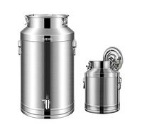 Fût en Acier Inoxydable avec Robinet - Cans de Transport de Lait | Cans en acier inoxydable avec couvercle hermétique et robinet, parfaits pour le transport de liquides et le stockage