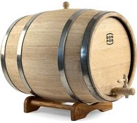 Fût en bois de 15 litres avec support