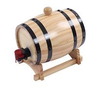 Fût en Bois de Pin pour Décoration de Bar à Domicile, Petit Fût en Bois Rustique avec Valve, Bonde et Support, pour Servir Des Boissons Lors de La Restauration, Du Barbecue (1L)