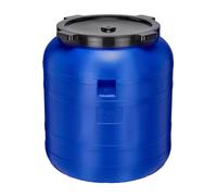 Fût en plastique Garronda 150 L Fût universel sans BPA Alimentation pour la maison et le jardin avec couvercle GD-0093, bleu