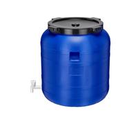 Fût en plastique Garronda 150 L sans BPA avec robinet Fût universel Réservoir d'eau de pluie pour jardin GD-0092, bleu