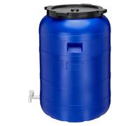 Fût en plastique Garronda 200 L sans BPA avec robinet Fût universel Réservoir d'eau de pluie pour jardin GD-0092, bleu