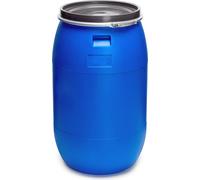 Fût en plastique Garronda 220 L, fût alimentaire en polyéthylène haute densité (HDPE), citerne de récupération d'eau de pluie pour le jardin GD-0078, bleu