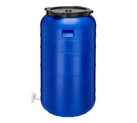 Fût en plastique Garronda 250 L sans BPA avec robinet Fût universel Réservoir d'eau de pluie pour jardin GD-0092, bleu