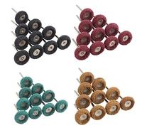 Futheda 40 pcs 3 mm Grain Finition Abrasiv Tige en acier inoxydable Polissoir composé de polissage de roue Accessoires Ensemble de roues de coupe Pen Brosse métallique pour Dremel Outil rotatif