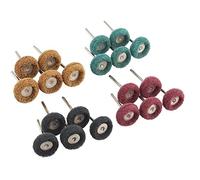 Futheda Lot de 20 3 mm Finition Abrasiv Tige en acier inoxydable polissage composé de roue Ensemble de roues de coupe Pen Brosse métallique pour Dremel Outil rotatif,80,150,240,300 Grain