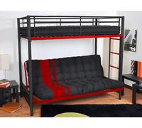 Futon 135 x 190 cm spécial banquette-lit ép.10cm - Noir et Rouge - MODULO