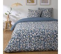 Future Home Parure de lit 3 pièces Adulte 2 Personnes à Rabat Fleurie en Percale 70 Fils Set de Housse de Couette 240x220cm +2 Taies d'oreiller 63x63 cm avec Fermeture Bouteille