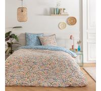 Future Home Parure de lit 3 pièces Adulte 2 Personnes colorée réversible Set de Housse de Couette 240x220cm +2 Taies d'oreiller 63x63 cm avec Fermeture Boutons