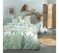 Future Home Parure de lit 3 pièces Adulte 2 Personnes Feuillage réversible Set de Housse de Couette 240x220cm +2 Taies d'oreiller 63x63 cm avec Fermeture Boutons