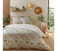 Future Home Parure de lit 3 pièces Adulte 2 Personnes Fleurie réversible à Pois Set de Housse de Couette 240x220cm +2 Taies d'oreiller 63x63 cm avec Fermeture Boutons
