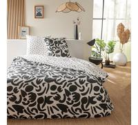 Future Home Parure de lit 3 pièces Adulte 2 Personnes géométrique Bicolore Set de Housse de Couette 240x220cm +2 Taies d'oreiller 63x63 cm avec Fermeture Boutons