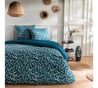 Future Home Parure de lit 3 pièces Adulte 2 Personnes géométrique Marine en Coton Set de Housse de Couette 260x240cm +2 Taies d'oreiller 63x63 cm avec Fermeture Boutons
