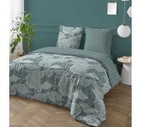 Future Home Parure de lit 3 pièces Adulte 2 Personnes imprimé Feuillage réversible Set de Housse de Couette 260x240cm +2 Taies d'oreiller 63x63 cm avec Fermeture Boutons