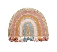 Future Home Tapis Enfant Arc-en-Ciel à Pompons en Jute 72x52cm