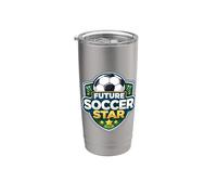 Future Soccer Star pour enfants, joueur, amoureux, fille, garçon, aspirant Gobelet isotherme en acier inoxydable double paroi