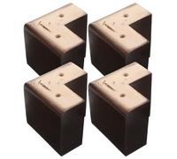 FUTUREORYY 4 Pièces Pied Dimensions 9,5 X 9,5 X 9,5 Cm en Bois Massif Marron de L, Structure à Tenon et Mortaise Style Scandinave Naturel de Canapé pour Tables Basses et Canapés