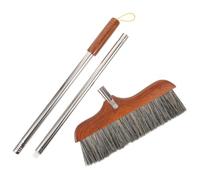 FUTUREORYY Balai-brosse Facile à Balayer Poussière et Débris à Poils de Porc Manche en Acier Inoxydable et Bois Suspendable au Mur pour Entrepôts et Allées