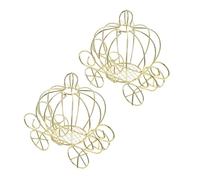 FUTUREORYY Boîtes à Bonbons en Métal Forme Citrouille Chariot, Lot de 2 pour Décoration Mariage et Fête d'Halloween, Rangement Pratique pour DIY et Présentation de Friandises