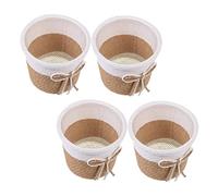FUTUREORYY Cache Pot Plante Interieur Tressé 4 Pièces en Papier Ficelle | Pot de Fleur Imitation Rotin, Pot Fleur Interieur Tresse, Jonc Pot, pour Cactus et Grandes Plantes
