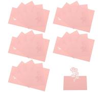 FUTUREORYY Cartes de Placement Mariage en Papier Rose 50pcs Élégantes Forme Rose, Numérotation et Marque Noms pour Dîner et Réception de Mariage