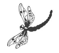 FUTUREORYY Décoration Murale en Métal Libellule Noire Suspendue en Fer Supérieure pour Décoration Intérieure Maison ou Bureau, Art Mural Unique et Élégant