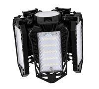 FUTUREORYY Éclairage de Garage LED 80w 8000lm avec 5 Panneaux Réglables, Design Pliable en Plastique, Lumière Froide 6000-6500k, pour Sous-sol et Entrepôt