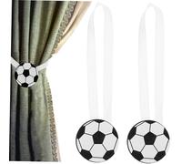 FUTUREORYY Embrasses de Rideaux Football Créatives en Polyester 2pcs sans Perçage Forte Tenue pour Bureau et Salle à Manger