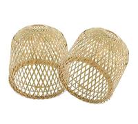FUTUREORYY Lot de 2 Abat-jours Suspendus en Bambou Tressé Rustique, Légers et Compacts, Adaptés pour Lampe Domestique et Restaurant, pour Salon et Bureau