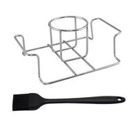 FUTUREORYY Support Pliable en Acier Inoxydable pour Poulet Rôti Design Ergonomique et Silicone, pour Barbecue et Rôtissage de Dinde Facile