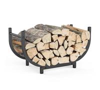 FUUGlan High Capacity Curved Firewood Stand Strong Metal Frame Indoor Outdoor Decorative Storage Solution for Hearths Patio High Capacity Wood Storage Rack