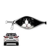 Fuuxtci Autocollant de voiture - Décoration extérieure avec fermeture éclair - Motif animal pour véhicules - Autocollants mignons imperméables pour pare-chocs - Pour ordinateur portable, verre, miroir