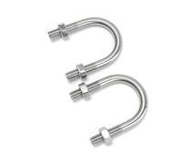 FUWQEPA Sangle Clip Boucle Fixation, Boulon À Vis Serrage Fermoir Tube Cerceau Forme U Acier Inoxydable M8 avec Écrous(M8x48 2pcs)