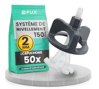FUX 150 Kit nivellement carrelage croisillons et cadrans joint 2mm | Réglage en hauteur par vissage, pour carreaux de 3 à 17mm, pose sans outil, retrait net, conçu en Allemagne