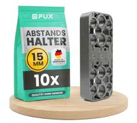 FUX Lot de 10 entretoises en plastique et plaques de support - 15 mm - Gris | Capacité de charge massive, adhérence antidérapante, extrêmement résistante aux intempéries, code couleur clair