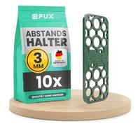 FUX Lot de 10 entretoises en plastique et plaques de support - 3 mm - Vert | Capacité de charge massive, adhérence antidérapante, extrêmement résistante aux intempéries, code couleur clair