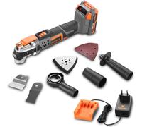 FUXTEC 20V Batterie Multitool FX-E1MT20SET - 3in1 | SET of 8 | 1 x batterie 2Ah | 1 x chargeur 1A