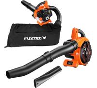 FUXTEC FX-LBS126 4 en 1 : aspirateur, souffleur et broyeur de feuilles, avec deux tuyaux de soufflage inclus