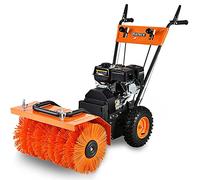 Fuxtec Balayeuse-déneigeuse Thermique FX-KM196 196cm3 avec Brosse de Balayage - Embouts Disponibles en Option Fraise à Neige, Lame de déneigement-Chasse-Neige, conteneur de déchets.