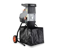 FUXTEC Broyeur de jardin électrique FX-EGH2800T | Broyeur à cylindres avec 2800W | Branches jusqu'à 44mm | Bac de ramassage de 60L | Marche arrière et protection contre les surcharges