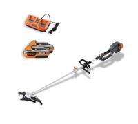FUXTEC Débroussailleuse Batterie 2x20V FX-E2MSSET - avec Batteries Et Double Chargeur - Largeur De Coupe 25,5-35cm, Lame Et Fil, 10Kg, Jusqu'à 6000 TR/Min