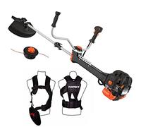 Fuxtec Débroussailleuse Thermique Professionnelle FX-PS152 52 cm3 3CV Système Anti Vibration - 2 en 1 Coupe-Bordure avec Tête de Coupe Double Fil et Lame 3 Dents Modèle Conçu pour Les Pros