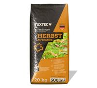 FUXTEC Engrais gazon automne FX-RDH20 - 20 kg pour jusqu’à 500 m² - Formule NPK 5+3+12 - Granulés solubles résistants au froid, gel et hiver - Fertilisation durable Made in Germany