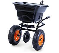 FUXTEC Epandeur FX-GS36S - 36Kg | 3,65m de largeur d'épandage | pour grandes surfaces | Epandeur de sel avec roues 12x3 pouces | Epandeur de semences | Epandeur manuel