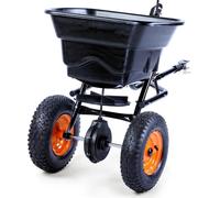 FUXTEC Epandeur FX-GS36S - 36Kg | 3,65m de largeur d'épandage | pour grandes surfaces | Epandeur de sel avec roues 12x3 pouces | Epandeur de semences | Epandeur manuel