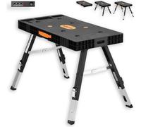 FUXTEC Établi universel 5 en 1 | Table de travail mobile jusqu'à 150kg | Forme de travail avec roulettes | Rouleau de transport avec 5 fonctions | Planche à roulettes | FX-WB