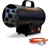 FUXTEC Industrie Gasheizer GH10 - Chauffage à gaz 10kW avec thermostat Chauffage de chantier 300 m³/h Débit d'air Soufflerie de chauffage y compris détendeur & protection contre la surchauffe