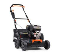 FUXTEC Scarificateur Aérateur Thermique 3en1 FX-BV240 Moteur 4 Temps 4,1kW Rouleau 18 Lames et 24 Griffes à Ressort Poignée de Transport et bac de ramassage de 45L